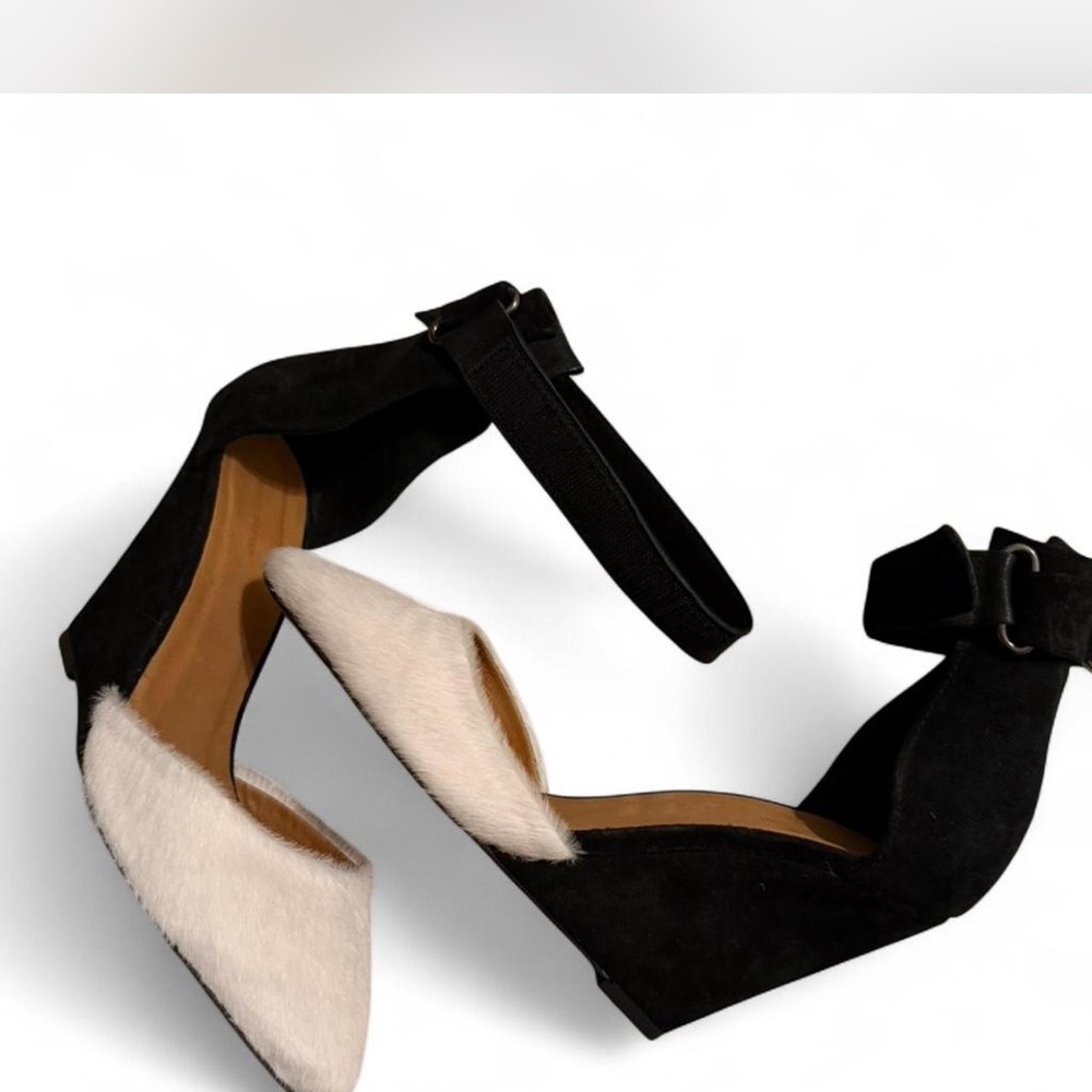 Isabel Marant Black and Cream Wedges